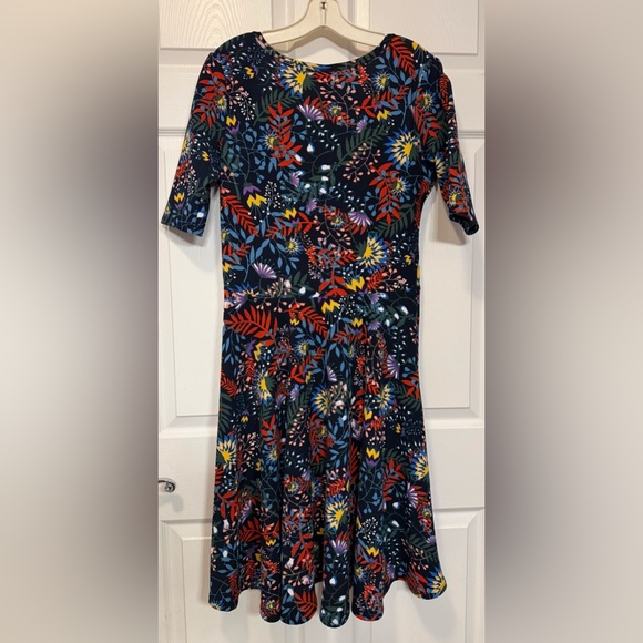 LuLaRoe Nicole Dress XL Floral Fit & Flare Knee Length Short Sleeve Buttery Soft - Picture 5 of 7